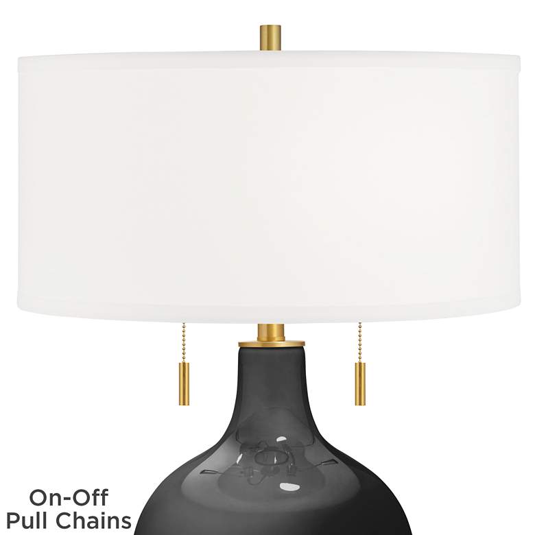 Image 2 Color Plus Toby Brass 28" High Tricorn Black Table Lamp more views
