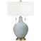 Color Plus Toby Brass 28" High Uncertain Gray Table Lamp