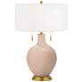 Color Plus Toby Brass 28" Italian Coral Pink Table Lamp