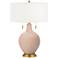 Color Plus Toby Brass 28" Italian Coral Pink Table Lamp