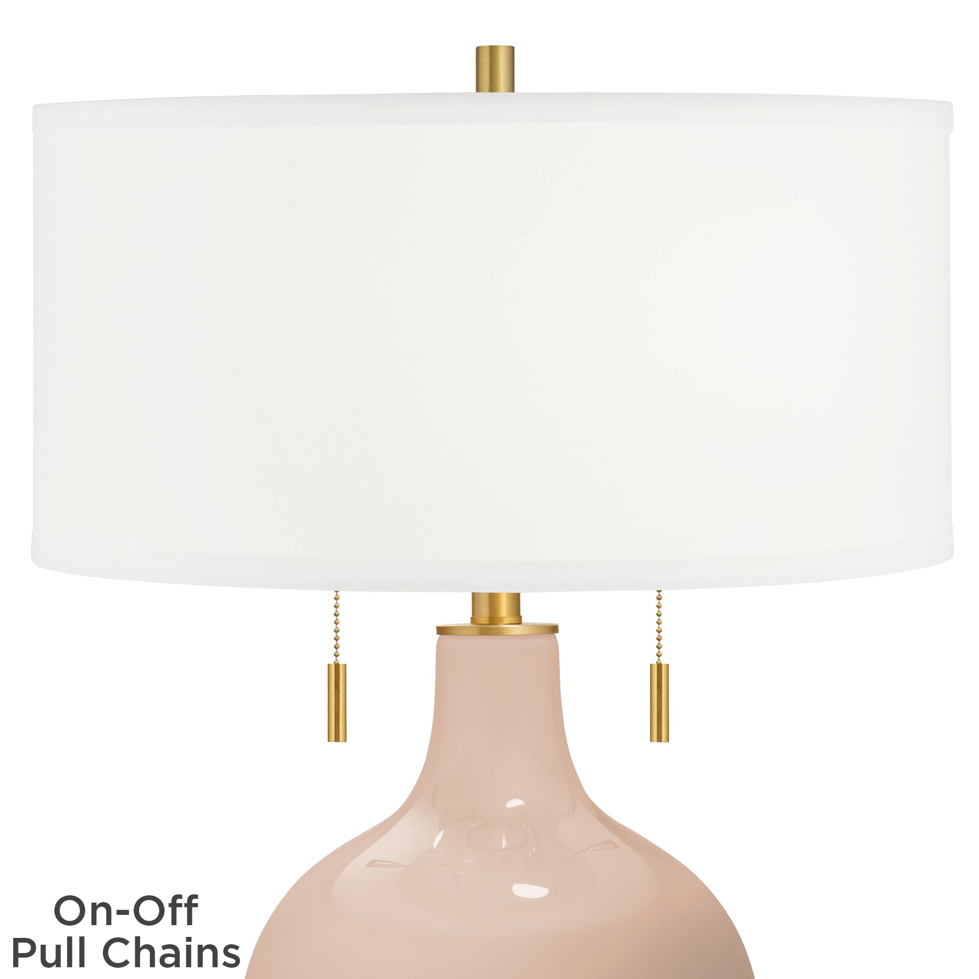 Image 2 Color Plus Toby Brass 28" Italian Coral Pink Table Lamp more views