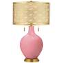 Color Plus Toby Brass 28" Metal Shade Haute Pink Modern Table Lamp