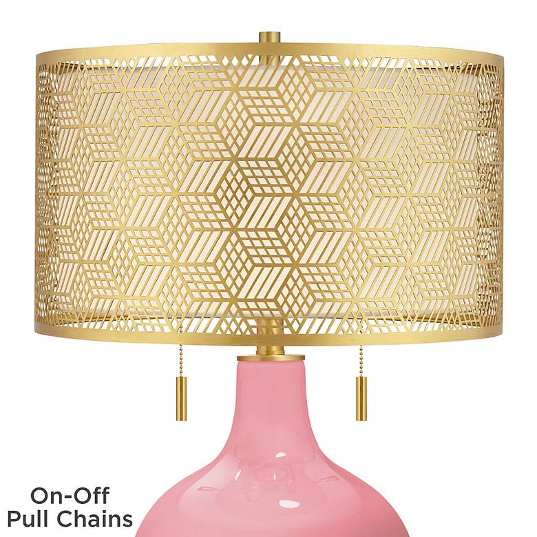 Image 2 Color Plus Toby Brass 28 inch Metal Shade Haute Pink Modern Table Lamp more views