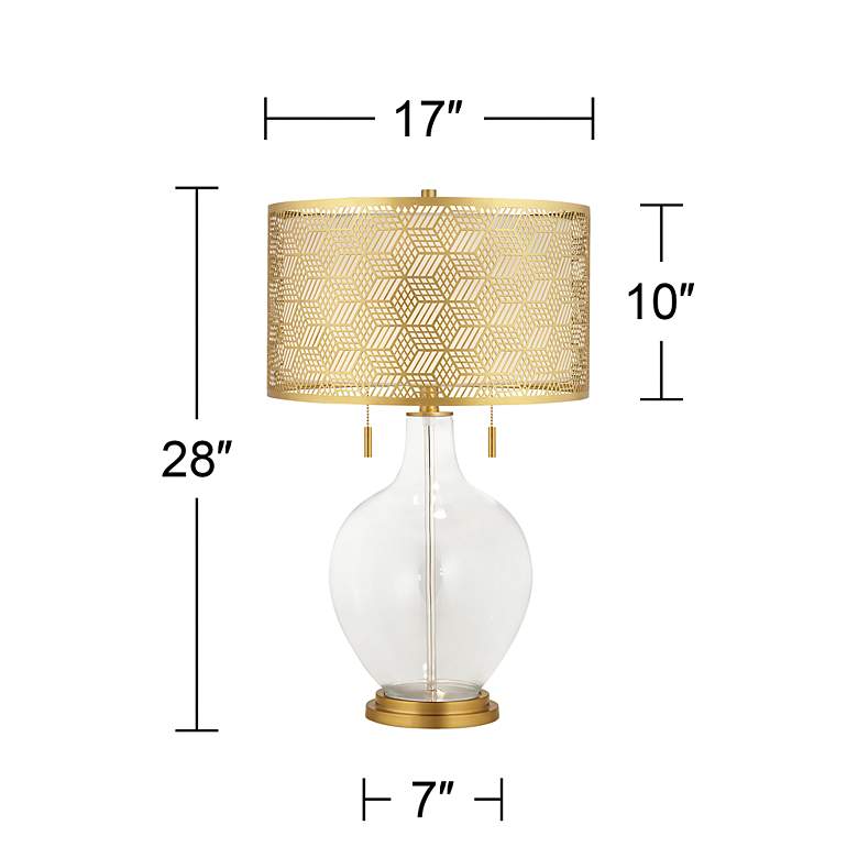 Image 3 Color Plus Toby Brass 28" Metal Shade Haute Pink Modern Table Lamp more views