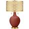 Color Plus Toby Brass 28" Metal Shade Madeira Red Table Lamp