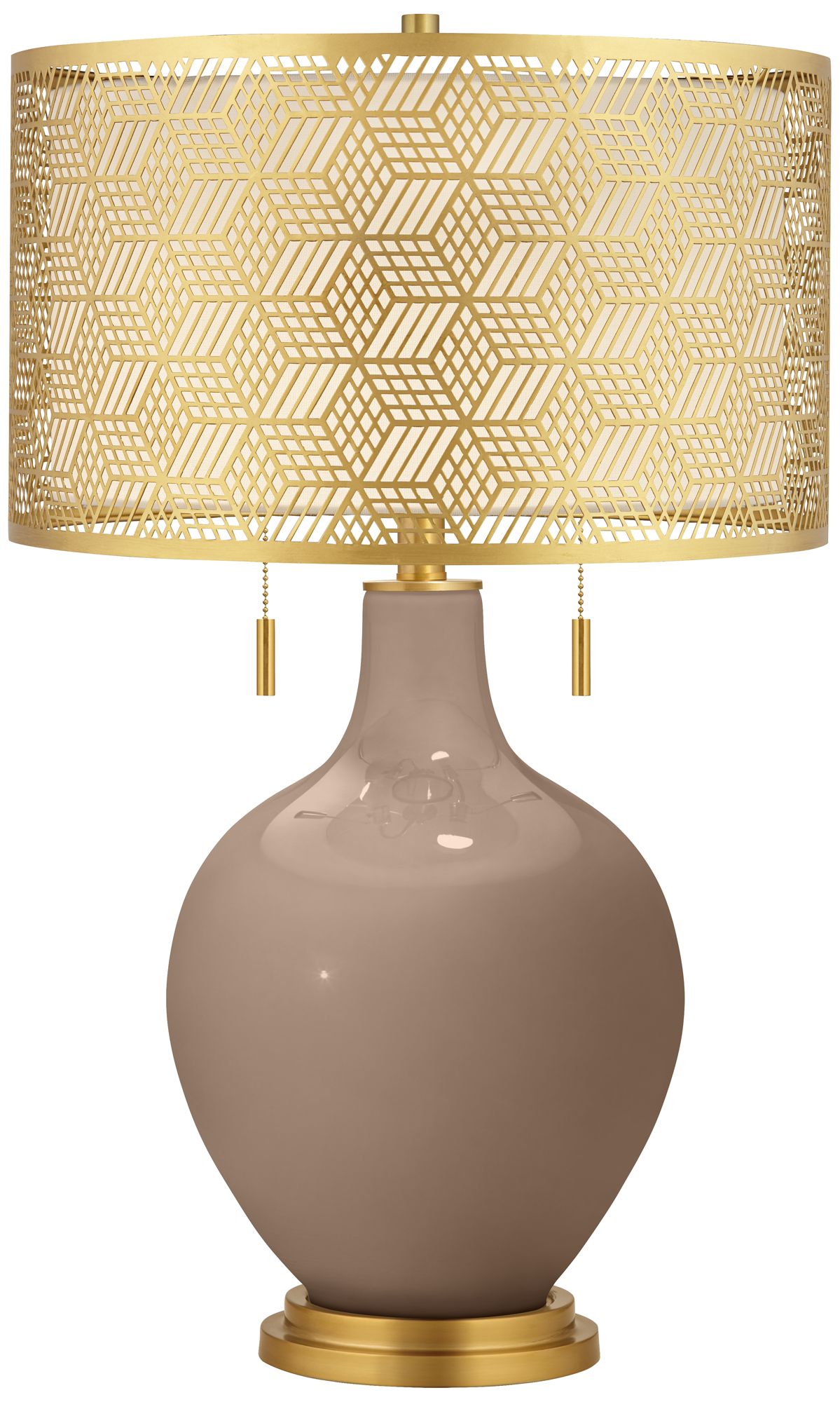 Image Color Plus Toby Brass 28" Metal Shade Mocha Brown Table Lamp
