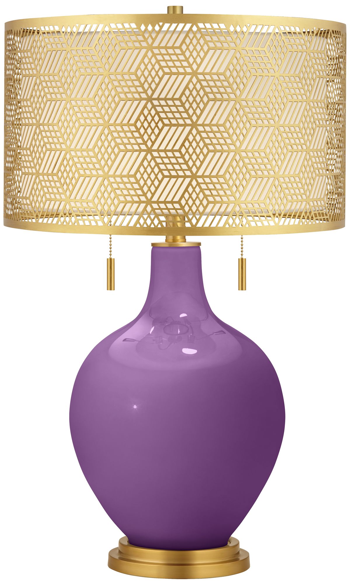 Image Color Plus Toby Brass 28" Metal Shade Passionate Purple Table Lamp