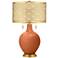 Color Plus Toby Brass 28" Metal Shade Robust Orange Table Lamp