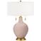 Color Plus Toby Brass 28" Modern Glass Glamour Pink Table Lamp