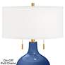 Color Plus Toby Brass 28" Modern Glass Monaco Blue Table Lamp