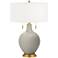 Color Plus Toby Brass 28" Modern Glass Requisite Gray Table Lamp