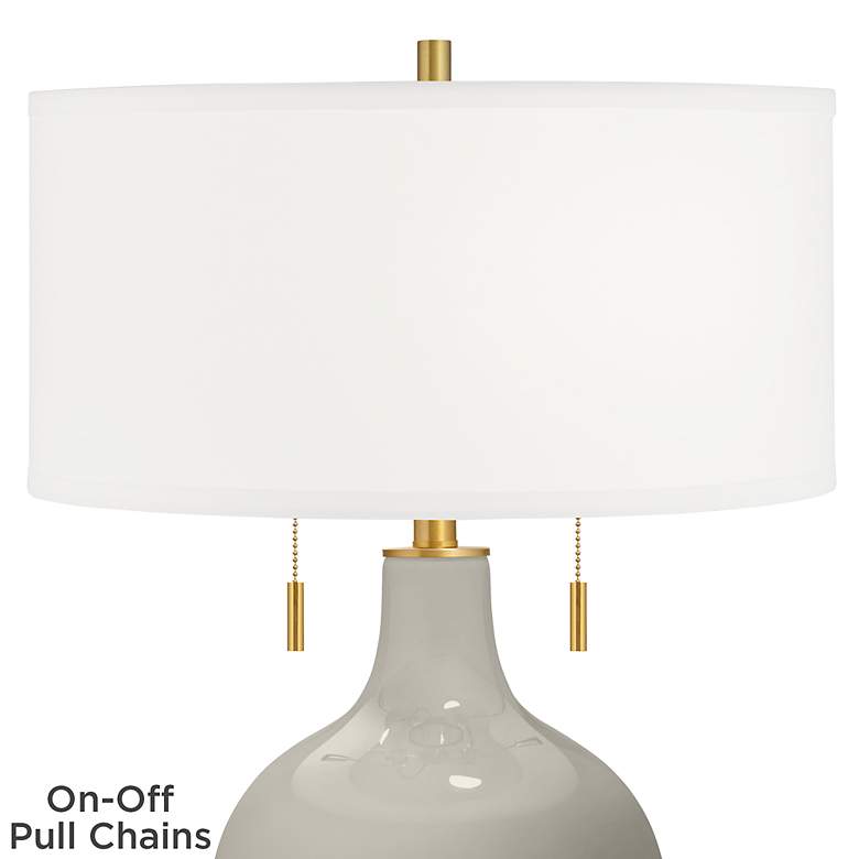 Image 2 Color Plus Toby Brass 28" Modern Glass Requisite Gray Table Lamp more views