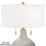 Color Plus Toby Brass 28" Modern Glass Requisite Gray Table Lamp