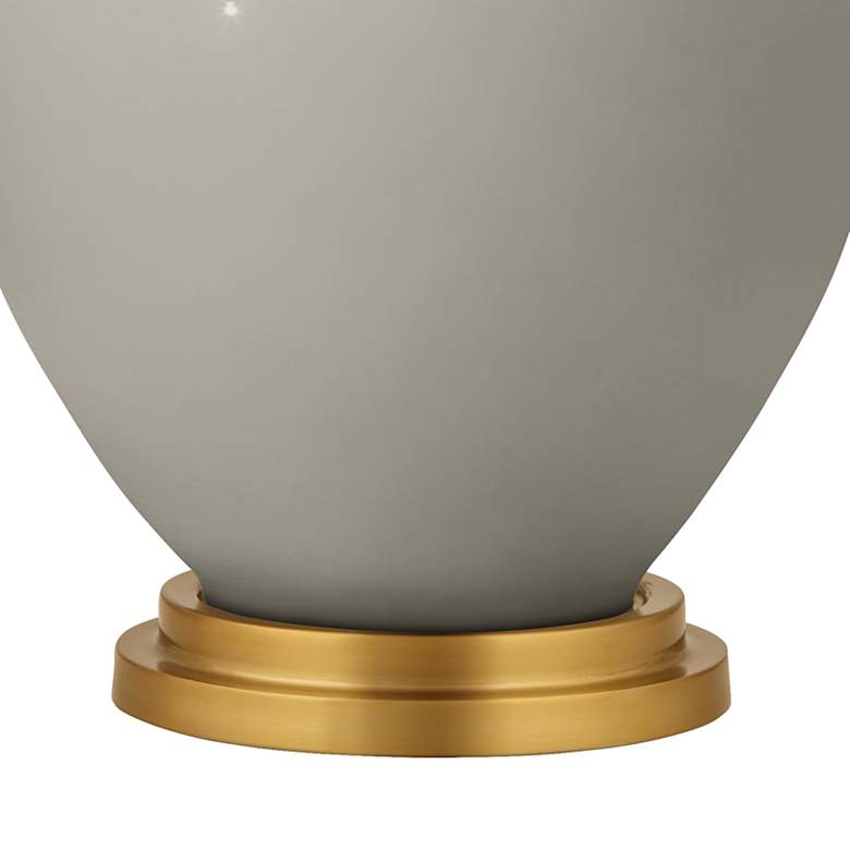 Image 3 Color Plus Toby Brass 28" Modern Glass Requisite Gray Table Lamp more views