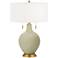 Color Plus Toby Brass 28" Modern Glass Sage Green Table Lamp