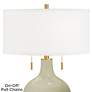 Color Plus Toby Brass 28" Modern Glass Sage Green Table Lamp