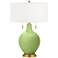 Color Plus Toby Brass 28" Modern Lime Rickey Green Table Lamp