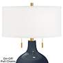 Color Plus Toby Brass 28" Naval Blue Glass Table Lamp