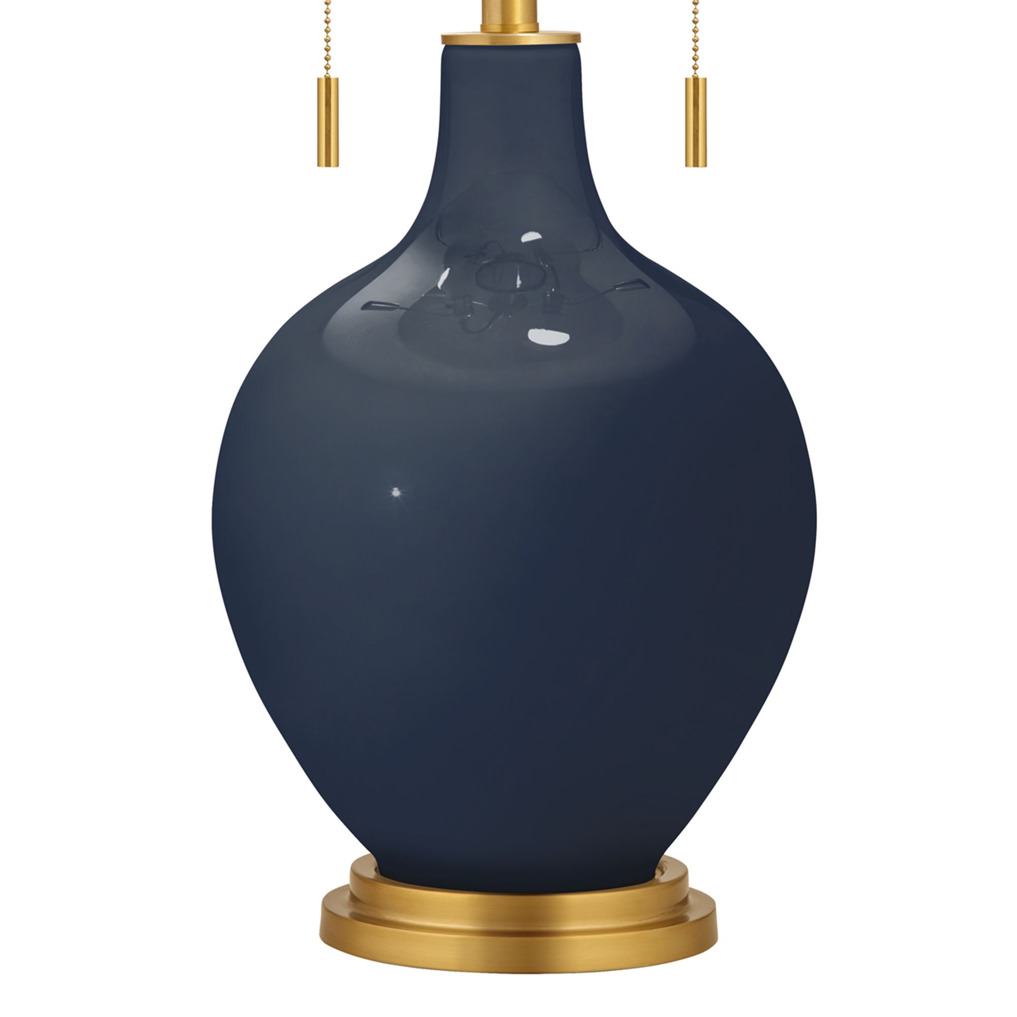 Image 3 Color Plus Toby Brass 28" Naval Blue Glass Table Lamp more views