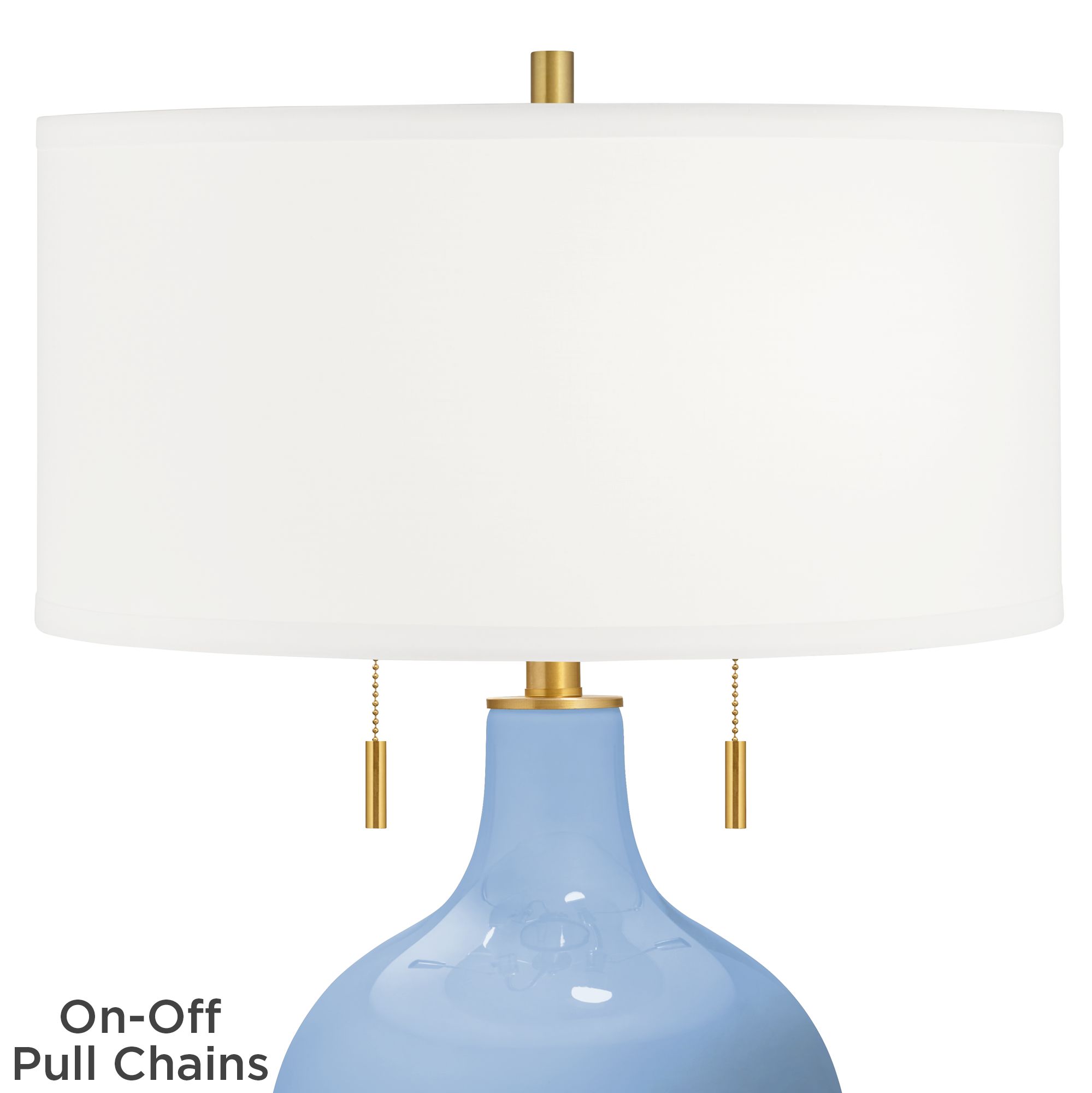 Image 2 Color Plus Toby Brass 28" Placid Blue Glass Table Lamp more views