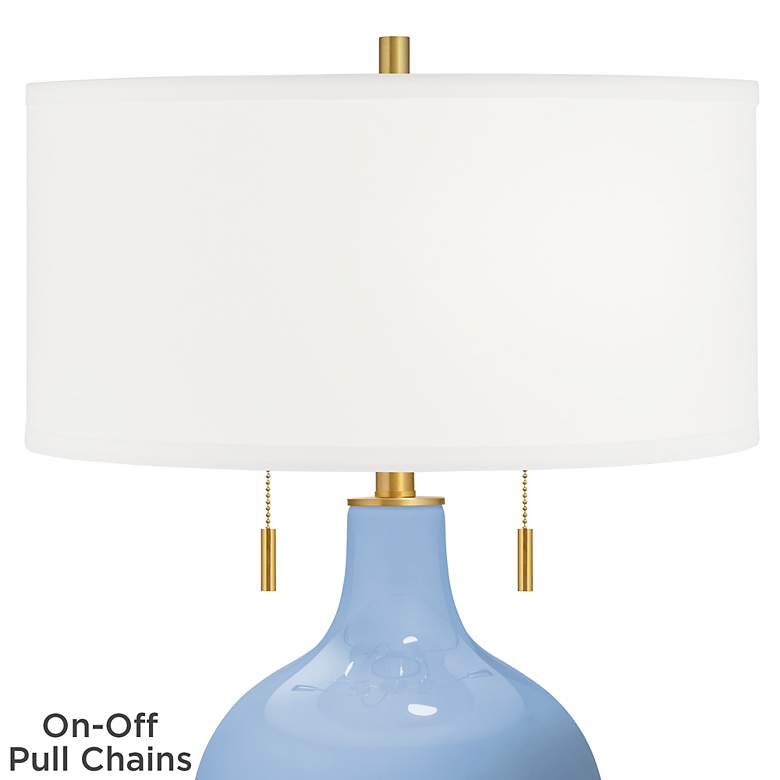 Image 2 Color Plus Toby Brass 28 inch Placid Blue Glass Table Lamp more views
