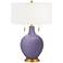 Color Plus Toby Brass 28" Purple Haze Table Lamp with USB Dimmer