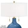 Color Plus Toby Brass 28" Regatta Blue Glass Table Lamp