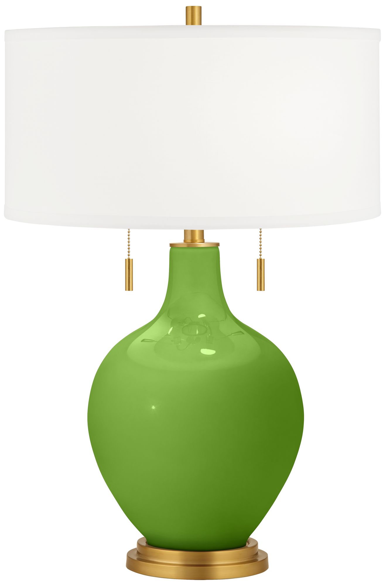 Color Plus Toby Brass 28" Rosemary Green Table Lamp with USB Dimmer
