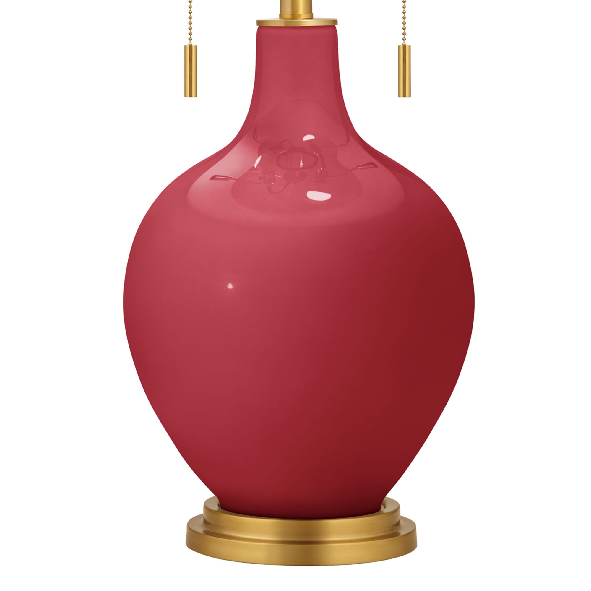 Image 3 Color Plus Toby Brass 28" Samba Red Glass Table Lamp more views