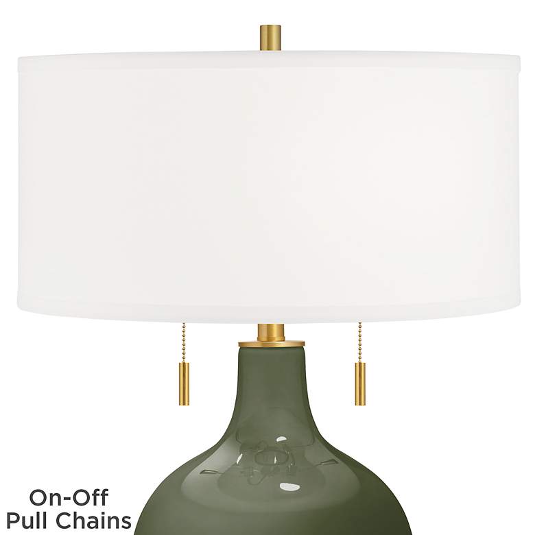 Image 2 Color Plus Toby Brass 28 inch Secret Garden Green Glass Table Lamp more views