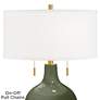 Thumbnail2 of Color Plus Toby Brass 28" Secret Garden Green Glass Table Lamp more views