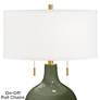 Color Plus Toby Brass 28" Secret Garden Green Glass Table Lamp