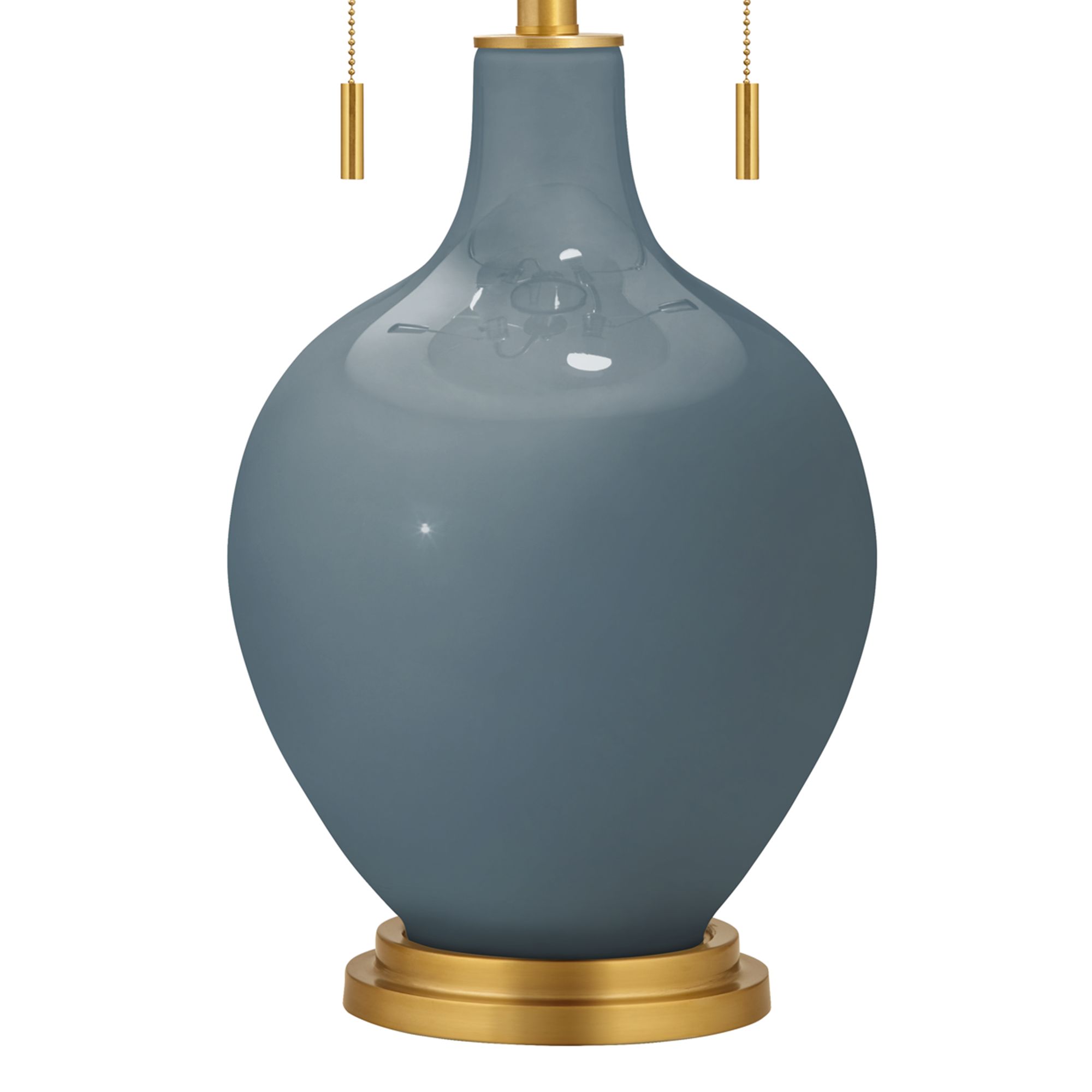 Image 3 Color Plus Toby Brass 28" Smoky Blue Glass Table Lamp more views