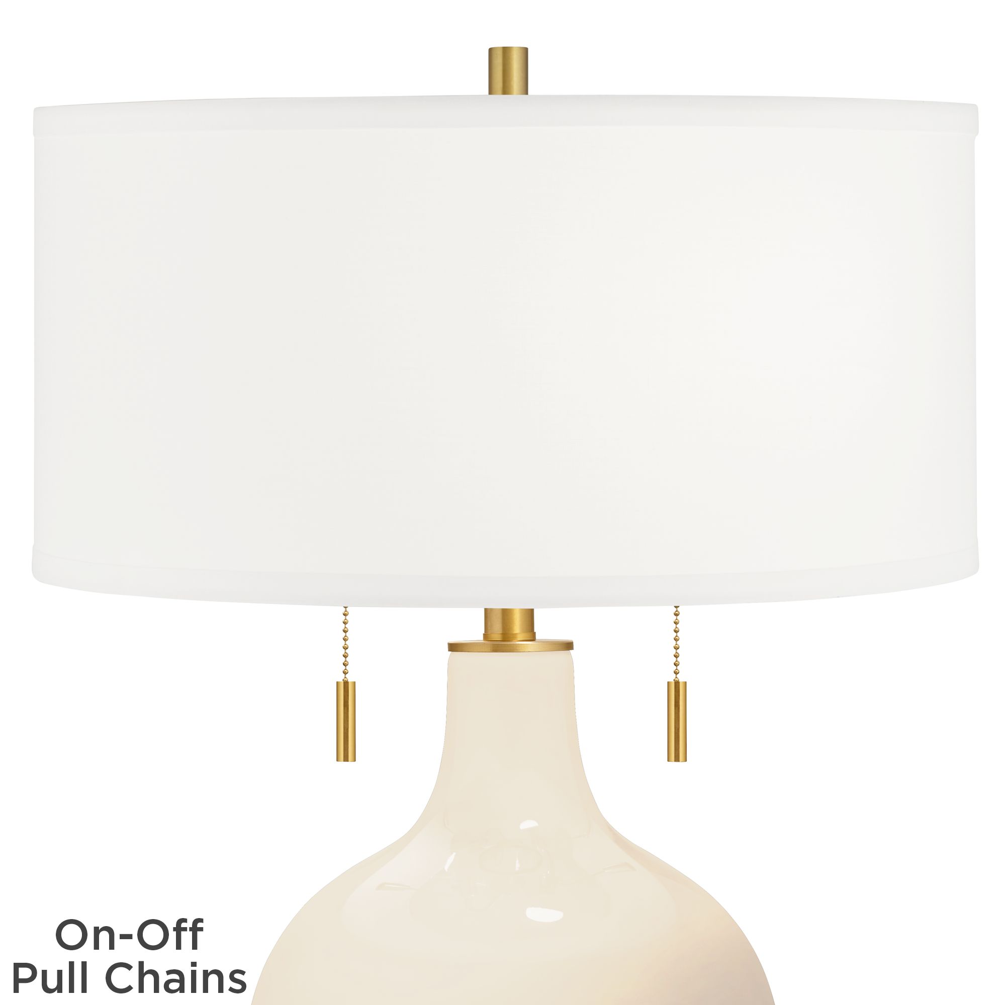 Image 2 Color Plus Toby Brass 28" Steamed Milk White Glass Table Lamp more views