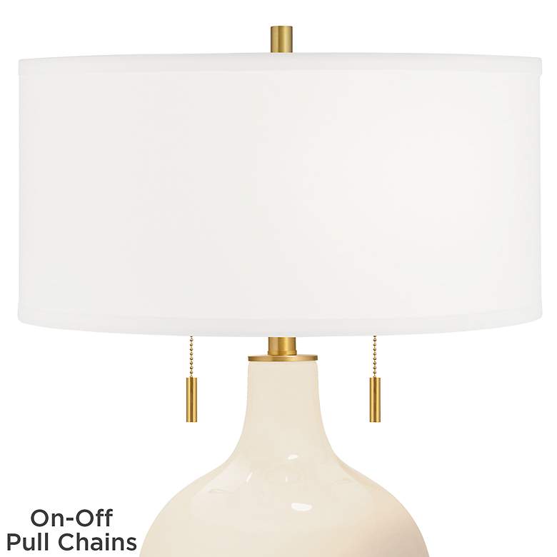 Image 2 Color Plus Toby Brass 28" Steamed Milk White Glass Table Lamp more views