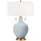 Color Plus Toby Brass 28" Take Five Blue Glass Table Lamp