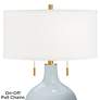Color Plus Toby Brass 28" Take Five Blue Glass Table Lamp