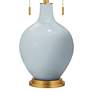 Color Plus Toby Brass 28" Take Five Blue Glass Table Lamp