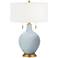 Color Plus Toby Brass 28" Take Five Blue Table Lamp with USB Dimmer