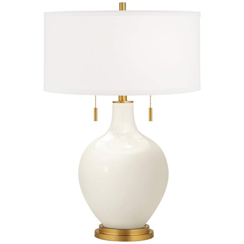 Image 1 Color Plus Toby Brass 28" West Highland White Glass Table Lamp