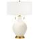 Color Plus Toby Brass 28" West Highland White Glass Table Lamp