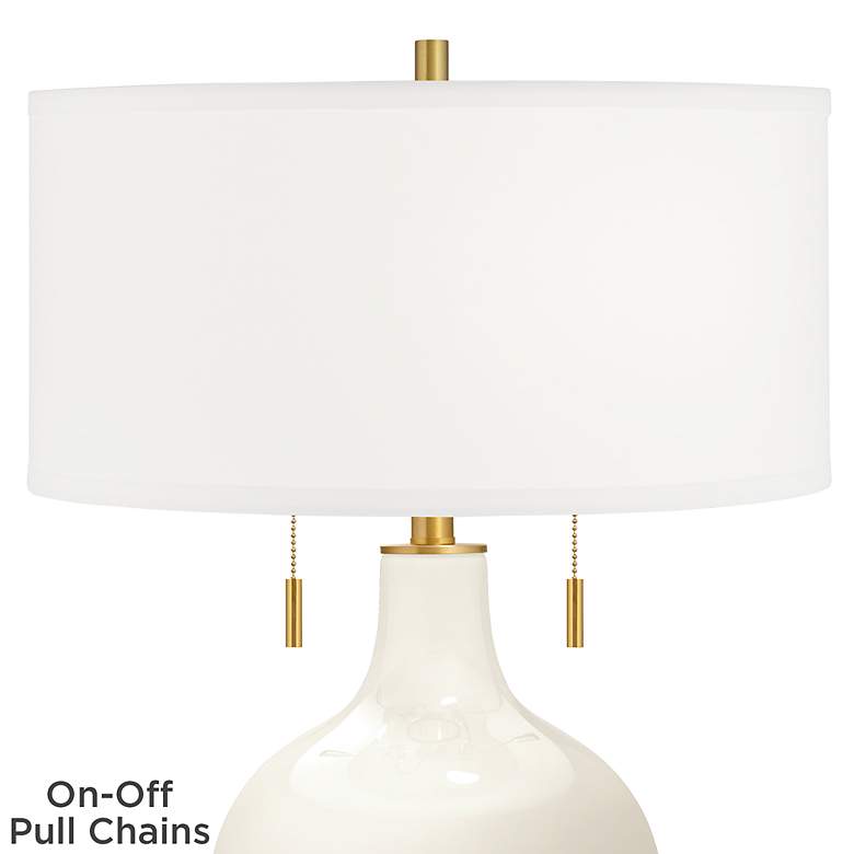 Image 2 Color Plus Toby Brass 28" West Highland White Glass Table Lamp more views