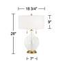 Color Plus Toby Brass 28" West Highland White Glass Table Lamp