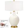 Color Plus Toby Brass 28" West Highland White Table Lamp with Dimmer