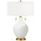 Color Plus Toby Brass 28" Winter White Glass Table Lamp