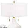Color Plus Toby Brass 28" Winter White Glass Table Lamp
