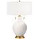 Color Plus Toby Brass Accents 28" Smart White Table Lamp