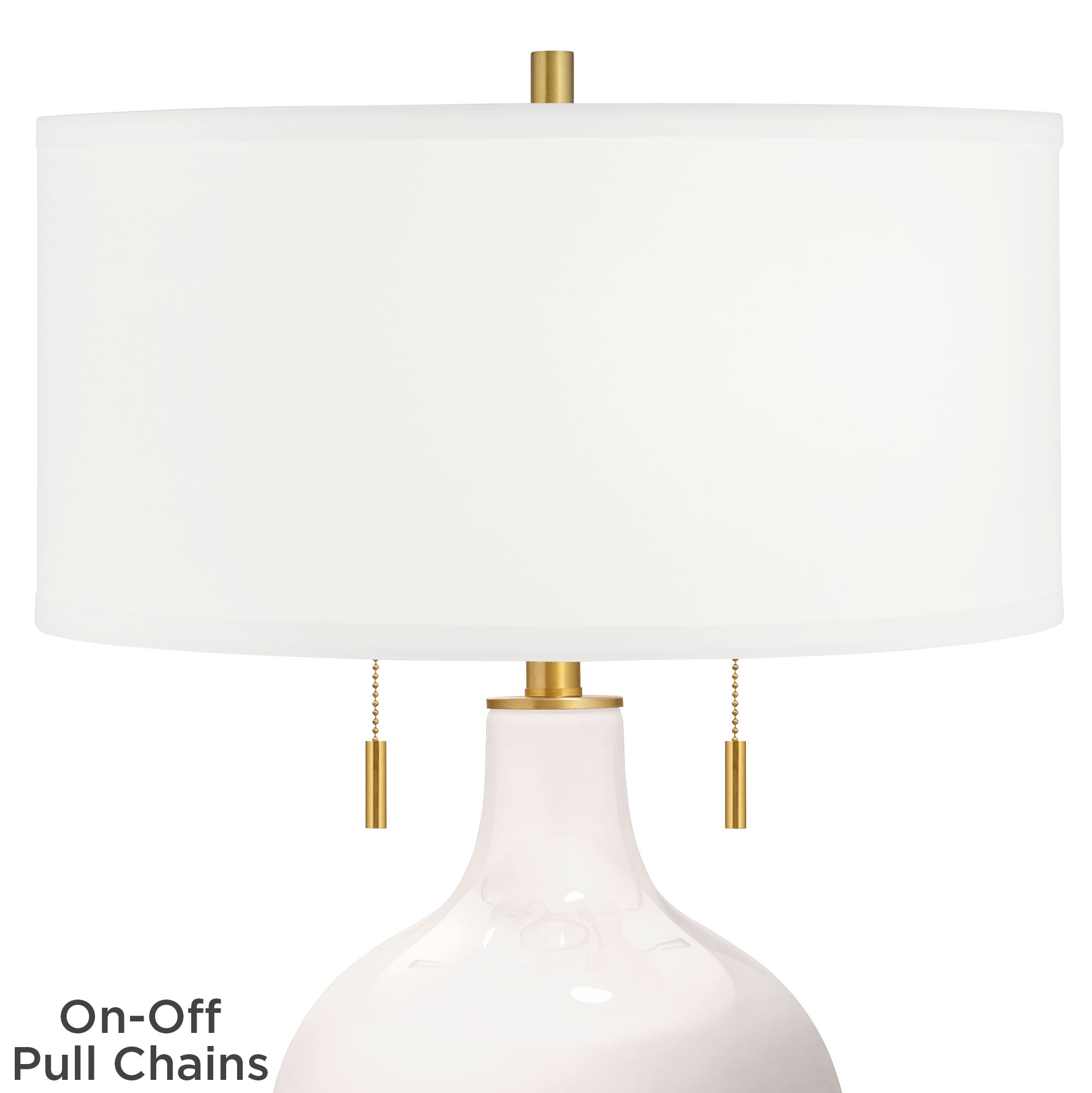 Image 2 Color Plus Toby Brass Accents 28" Smart White Table Lamp more views