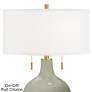 Thumbnail2 of Color Plus Toby Brass Evergreen Fog Green Table Lamp more views