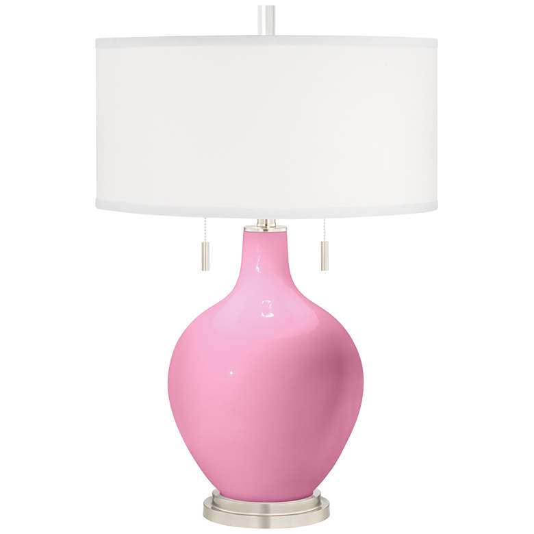Image 2 Color Plus Toby Nickel 28 inch Candy Pink Table Lamp